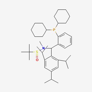 molecular formula C39H62NOPS B12510951 N-{[2-(dicyclohexylphosphanyl)phenyl](2,4,6-triisopropylphenyl)methyl}-N,2-dimethylpropane-2-sulfinamide 