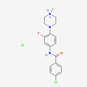 1-{4-[(4-Chlorobenzoyl)amino]-2-fluorophenyl}-4-methylhexahydropyrazin-4-ium chloride