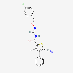 molecular formula C21H16ClN3O2S B12510992 N-({[(4-chlorophenyl)methoxy]imino}methyl)-5-cyano-3-methyl-4-phenylthiophene-2-carboxamide 