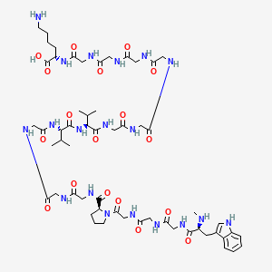 molecular formula C57H87N19O18 B12511011 Me-Trp-Gly-Gly-Gly-Pro-Gly-Gly-Gly-Val-Val-Gly-Gly-Gly-Gly-Gly-Gly-Lys-OH 