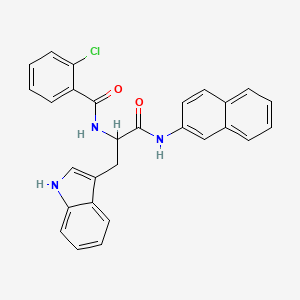 N-(3-(1H-Indol-3-yl)-1-(naphthalen-2-ylamino)-1-oxopropan-2-yl)-2-chlorobenzamide