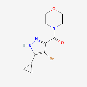 molecular formula C11H14BrN3O2 B12511049 4-(4-bromo-3-cyclopropyl-1H-pyrazole-5-carbonyl)morpholine 