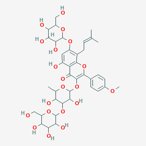 molecular formula C39H50O20 B12511056 3-[3,5-Dihydroxy-6-methyl-4-[3,4,5-trihydroxy-6-(hydroxymethyl)oxan-2-yl]oxyoxan-2-yl]oxy-5-hydroxy-2-(4-methoxyphenyl)-8-(3-methylbut-2-enyl)-7-[3,4,5-trihydroxy-6-(hydroxymethyl)oxan-2-yl]oxychromen-4-one 