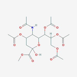 molecular formula C20H29NO13 B12511091 Methyl 4-(acetyloxy)-5-acetamido-2-hydroxy-6-[1,2,3-tris(acetyloxy)propyl]oxane-2-carboxylate 