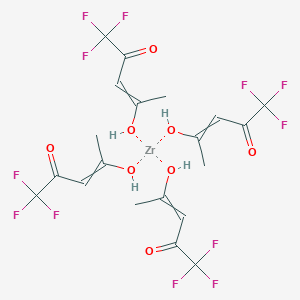 molecular formula C20H20F12O8Zr B12511096 1,1,1-Trifluoro-4-hydroxypent-3-en-2-one;zirconium 