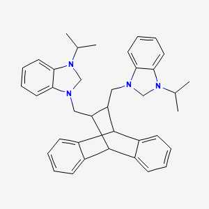 molecular formula C38H42N4 B12511104 1-propan-2-yl-3-[[16-[(3-propan-2-yl-2H-benzimidazol-1-yl)methyl]-15-tetracyclo[6.6.2.02,7.09,14]hexadeca-2,4,6,9,11,13-hexaenyl]methyl]-2H-benzimidazole 