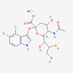 Sodium 2-[(5-bromo-4-chloro-1H-indol-3-YL)oxy]-5-acetamido-4-hydroxy-6-(1,2,3-trihydroxypropyl)oxane-2-carboxylate