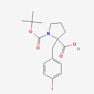 molecular formula C17H22INO4 B12511152 1-(Tert-butoxycarbonyl)-2-[(4-iodophenyl)methyl]pyrrolidine-2-carboxylic acid 