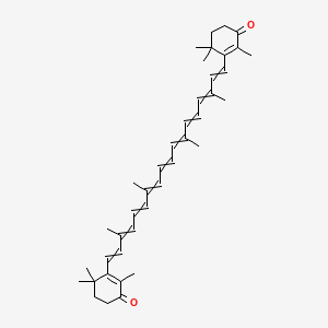 molecular formula C40H52O2 B12511160 2,4,4-Trimethyl-3-[3,7,12,16-tetramethyl-18-(2,6,6-trimethyl-3-oxocyclohexen-1-yl)octadeca-1,3,5,7,9,11,13,15,17-nonaenyl]cyclohex-2-en-1-one 