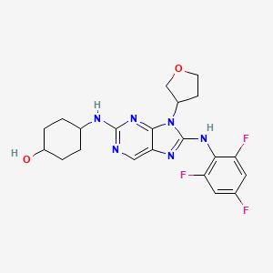 4-{[9-(Oxolan-3-yl)-8-[(2,4,6-trifluorophenyl)amino]purin-2-yl]amino}cyclohexan-1-ol