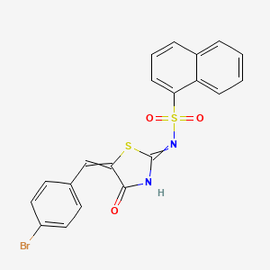 molecular formula C20H13BrN2O3S2 B12511189 N-[5-[(4-bromophenyl)methylidene]-4-oxo-1,3-thiazolidin-2-ylidene]naphthalene-1-sulfonamide 