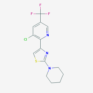 molecular formula C14H13ClF3N3S B12511216 3-Chloro-2-[2-(piperidin-1-yl)-1,3-thiazol-4-yl]-5-(trifluoromethyl)pyridine 