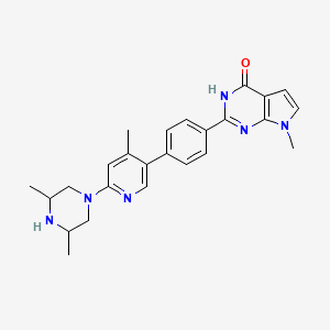 2-(4-{6-[(3R,5S)-3,5-dimethylpiperazin-1-yl]-4-methylpyridin-3-yl}phenyl)-7-methyl-3H,4H,7H-pyrrolo[2,3-d]pyrimidin-4-one