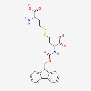 molecular formula C23H26N2O6S2 B12511290 2-amino-4-[(3-carboxy-3-{[(9H-fluoren-9-ylmethoxy)carbonyl]amino}propyl)disulfanyl]butanoic acid 