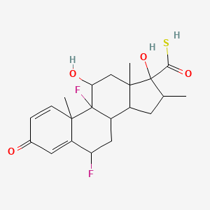 5,9b-difluoro-1,10-dihydroxy-2,9a,11a-trimethyl-7-oxo-2H,3H,3aH,3bH,4H,5H,10H,11H-cyclopenta[a]phenanthrene-1-carbothioic S-acid