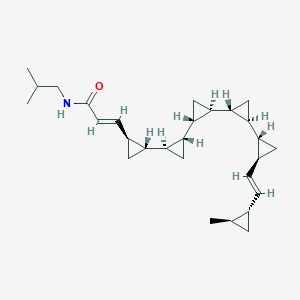 molecular formula C28H41NO B1251132 (E)-3-[(1S,2R)-2-[(1R,2R)-2-[(1R,2R)-2-[(1R,2R)-2-[(1R,2S)-2-[(E)-2-[(1R,2R)-2-methylcyclopropyl]ethenyl]cyclopropyl]cyclopropyl]cyclopropyl]cyclopropyl]cyclopropyl]-N-(2-methylpropyl)prop-2-enamide 