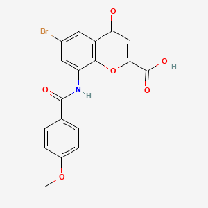 molecular formula C18H12BrNO6 B12511324 6-Bromo-8-(4-methoxybenzamido)-4-oxo-4h-chromene-2-carboxylic acid 