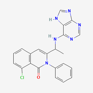 molecular formula C22H17ClN6O B12511345 8-chloro-2-phenyl-3-[1-(7H-purin-6-ylamino)ethyl]isoquinolin-1-one 