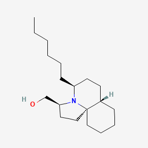 molecular formula C19H35NO B1251143 (2S,4abeta,11S)-2beta-Hexyl-1,8aalpha-propanodecahydroquinoline-11-methanol 