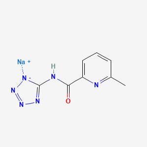 molecular formula C8H7N6NaO B1251158 sodium;6-methyl-N-(1,2,3-triaza-4-azanidacyclopenta-2,5-dien-5-yl)pyridine-2-carboxamide 