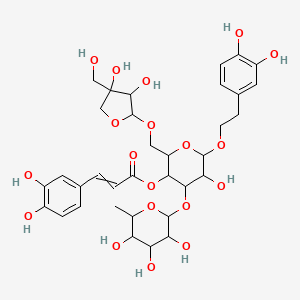 2-({[3,4-Dihydroxy-4-(hydroxymethyl)oxolan-2-yl]oxy}methyl)-6-[2-(3,4-dihydroxyphenyl)ethoxy]-5-hydroxy-4-[(3,4,5-trihydroxy-6-methyloxan-2-yl)oxy]oxan-3-yl 3-(3,4-dihydroxyphenyl)prop-2-enoate