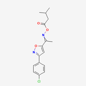 {1-[3-(4-Chlorophenyl)-1,2-oxazol-5-yl]ethylidene}amino 3-methylbutanoate