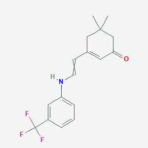 5,5-Dimethyl-3-[2-[3-(trifluoromethyl)anilino]ethenyl]cyclohex-2-en-1-one