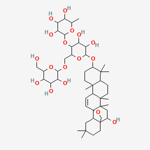 molecular formula C48H78O17 B12512016 2-[4,5-Dihydroxy-6-[(2-hydroxy-4,5,9,9,13,20,20-heptamethyl-24-oxahexacyclo[15.5.2.01,18.04,17.05,14.08,13]tetracos-15-en-10-yl)oxy]-2-[[3,4,5-trihydroxy-6-(hydroxymethyl)oxan-2-yl]oxymethyl]oxan-3-yl]oxy-6-methyloxane-3,4,5-triol 