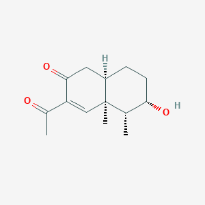 molecular formula C14H20O3 B1251206 (4aR,5R,6S,8aR)-3-acetyl-6-hydroxy-4a,5-dimethyl-1,5,6,7,8,8a-hexahydronaphthalen-2-one 