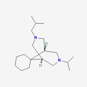 molecular formula C19H36N2 B1251208 (1R,5R)-3-(2-methylpropyl)-7-propan-2-ylspiro[3,7-diazabicyclo[3.3.1]nonane-9,1'-cyclohexane] 