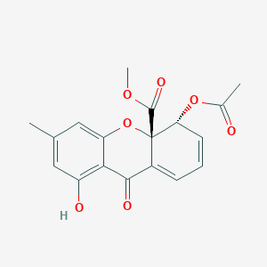molecular formula C18H16O7 B1251210 methyl (4R,4aS)-4-(acetyloxy)-8-hydroxy-6-methyl-9-oxo-4,9-dihydro-4aH-xanthene-4a-carboxylate 