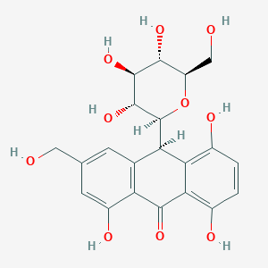 molecular formula C21H22O10 B1251258 (10R)-1,5,8-三羟基-3-(羟甲基)-10-[(2S,3R,4R,5S,6R)-3,4,5-三羟基-6-(羟甲基)氧杂环-2-基]-10H-蒽-9-酮 