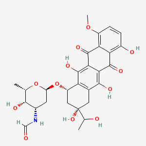 molecular formula C28H31NO12 B1251271 N-[(2S,3S,4S,6R)-3-hydroxy-2-methyl-6-[[(1S,3S)-3,5,7,12-tetrahydroxy-3-(1-hydroxyethyl)-10-methoxy-6,11-dioxo-2,4-dihydro-1H-tetracen-1-yl]oxy]oxan-4-yl]formamide 