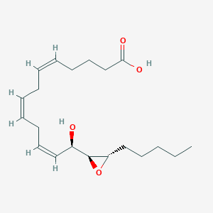 molecular formula C20H32O4 B1251278 (13R)-hydroxy-(14S,15S)-epoxyicosa-(5Z,8Z,11Z)-trienoic acid 