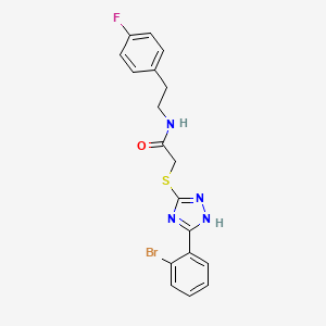 2-((5-(2-Bromophenyl)-1H-1,2,4-triazol-3-yl)thio)-N-(4-fluorophenethyl)acetamide