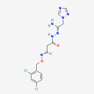 3-{[(2,4-dichlorophenyl)methoxy]imino}-N'-[2-(1,2,4-triazol-1-yl)ethanimidoyl]propanehydrazide