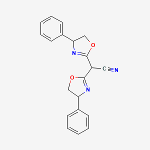 molecular formula C20H17N3O2 B12513346 2,2-Bis(4-phenyl-4,5-dihydrooxazol-2-yl)acetonitrile 