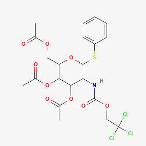 molecular formula C21H24Cl3NO9S B12513360 Phenyl 3,4,6-Tri-O-acetyl-2-deoxy-1-thio-2-(2,2,2-trichloroethoxyformamido)-b-D-glucopyranoside 