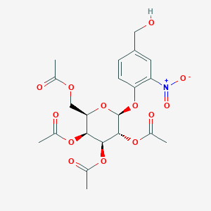 molecular formula C21H25NO13 B12513364 (2R,3S,4S,5R,6S)-2-(Acetoxymethyl)-6-(4-(hydroxymethyl)-2-nitrophenoxy)tetrahydro-2H-pyran-3,4,5-triyl triacetate 