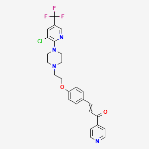 3-[4-(2-{4-[3-Chloro-5-(trifluoromethyl)pyridin-2-yl]piperazin-1-yl}ethoxy)phenyl]-1-(pyridin-4-yl)prop-2-en-1-one