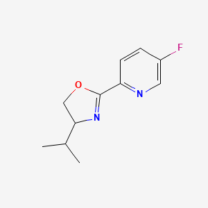 molecular formula C11H13FN2O B12513408 5-Fluoro-2-(4-isopropyl-4,5-dihydro-1,3-oxazol-2-yl)pyridine 