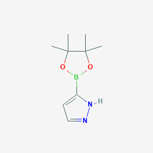 molecular formula C9H15BN2O2 B125138 3-(4,4,5,5-四甲基-1,3,2-二氧杂硼环-2-基)-1H-吡唑 CAS No. 844501-71-9