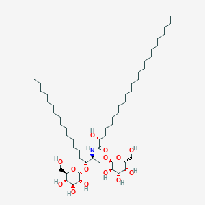 molecular formula C54H105NO14 B1251384 (2R)-N-[(2S,3R)-1,3-bis[[(2S,3R,4S,5R,6R)-3,4,5-trihydroxy-6-(hydroxymethyl)oxan-2-yl]oxy]octadecan-2-yl]-2-hydroxytetracosanamide 