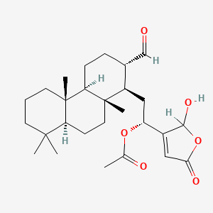 [(1R)-2-[(1R,2S,4aS,4bS,8aS,10aS)-2-formyl-4b,8,8,10a-tetramethyl-2,3,4,4a,5,6,7,8a,9,10-decahydro-1H-phenanthren-1-yl]-1-(2-hydroxy-5-oxo-2H-furan-3-yl)ethyl] acetate