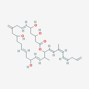 molecular formula C33H48O6 B1251463 (7E,15E,19E)-4,6,12,18-tetrahydroxy-21-methyl-10-methylidene-22-[(1E,3Z,5Z)-3-methylnona-1,3,5,8-tetraenyl]-1-oxacyclodocosa-7,15,19-trien-2-one 