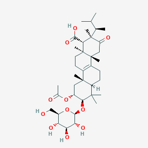 (1S,2R,4aS,6aR,8R,9R,10aS,12aS)-9-acetyloxy-2,4a,7,7,10a,12a-hexamethyl-2-[(2R)-3-methylbutan-2-yl]-3-oxo-8-[(2R,3R,4S,5S,6R)-3,4,5-trihydroxy-6-(hydroxymethyl)oxan-2-yl]oxy-1,4,5,6,6a,8,9,10,11,12-decahydrochrysene-1-carboxylic acid