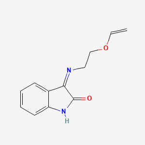 molecular formula C12H12N2O2 B12514682 2H-Indol-2-one, 3-[[2-(ethenyloxy)ethyl]imino]-1,3-dihydro-, (3E)- CAS No. 680610-15-5