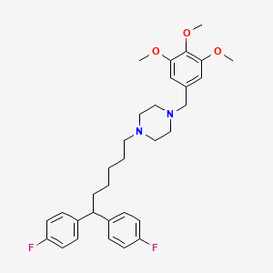 molecular formula C32H40F2N2O3 B1251473 1-[6,6-Bis(4-fluorophenyl)hexyl]-4-[(3,4,5-trimethoxyphenyl)methyl]piperazine 