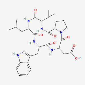 2-[6-(1H-indol-3-ylmethyl)-9-(2-methylpropyl)-2,5,8,11,14-pentaoxo-12-propan-2-yl-1,4,7,10,13-pentazabicyclo[13.3.0]octadecan-3-yl]acetic acid