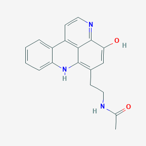 molecular formula C19H17N3O2 B1251489 Acetamide, N-(2-(4-hydroxy-7H-pyrido(2,3,4-kl)acridin-6-yl)ethyl)- CAS No. 216387-14-3